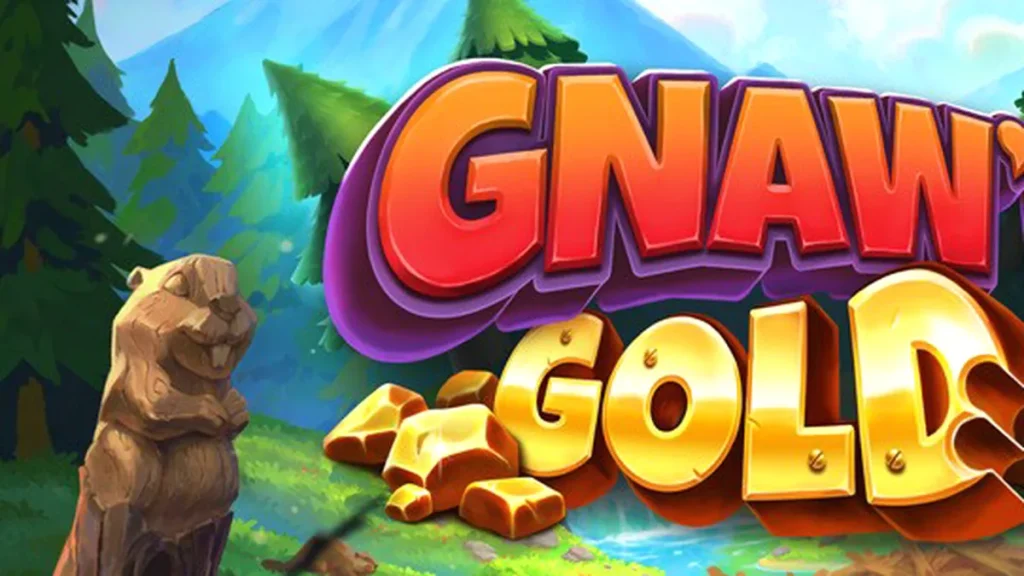 Tampilan visual permainan slot Gnaw’n Gold dengan tema hutan.